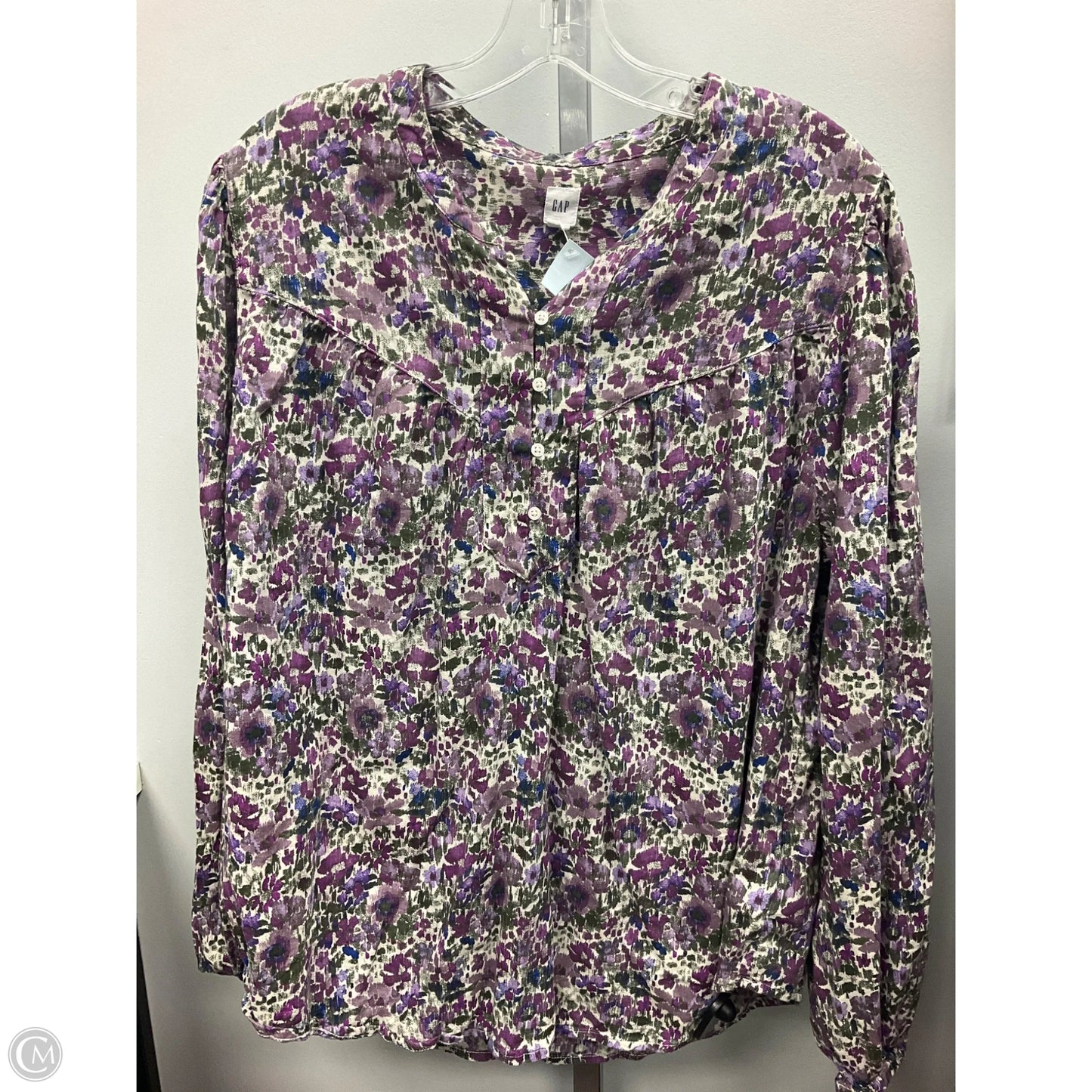 Top Long Sleeve By Gap In Floral Print, Size: Xl