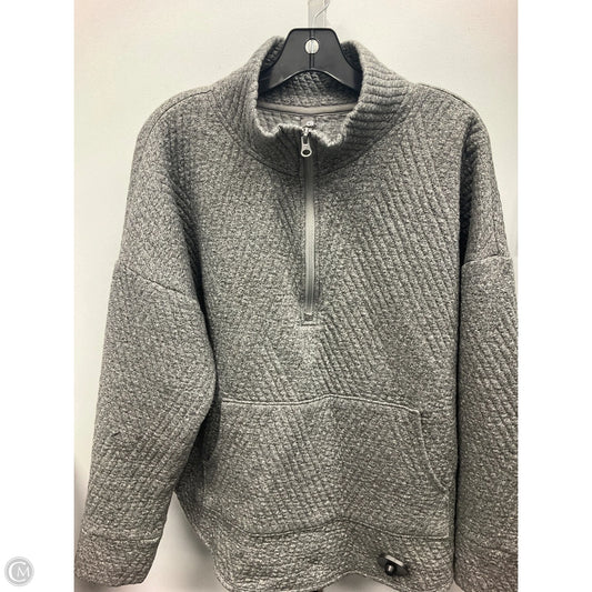 Athletic Top Long Sleeve Collar By Gapfit In Grey, Size: L