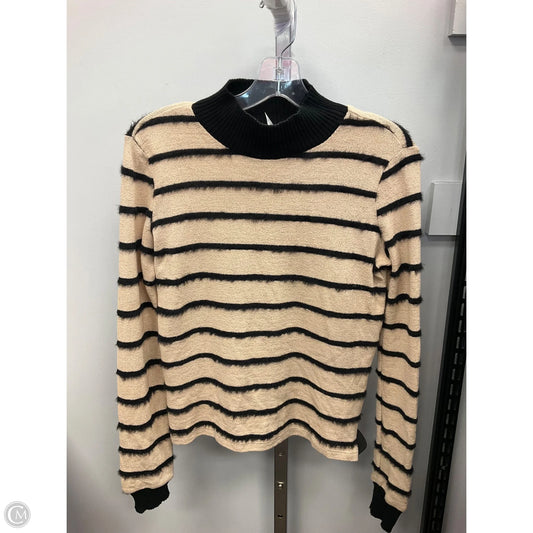 Top Long Sleeve By Zara In Black & Cream, Size: S