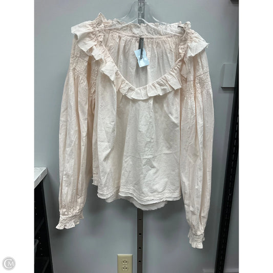 Top Long Sleeve By Anthropologie In Cream, Size: L