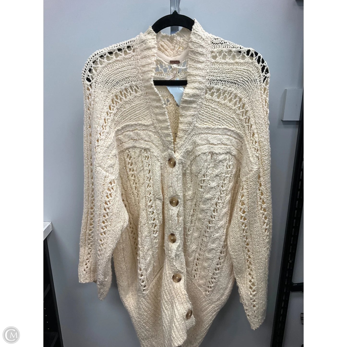 Sweater Cardigan By Free People In Cream, Size: L