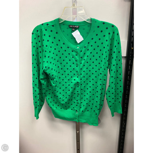 Sweater Cardigan By Cable And Gauge In Green, Size: L