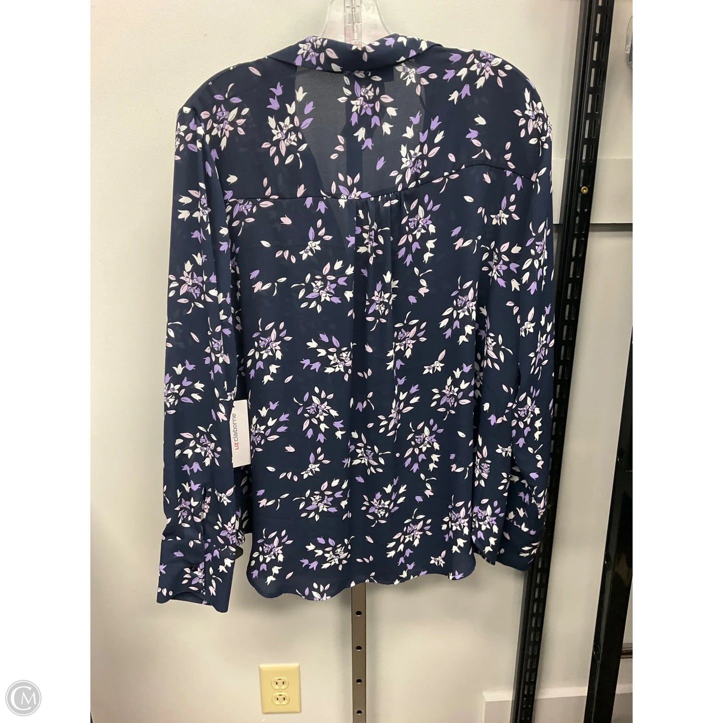 Top Long Sleeve By Liz Claiborne In Floral Print, Size: Xxl