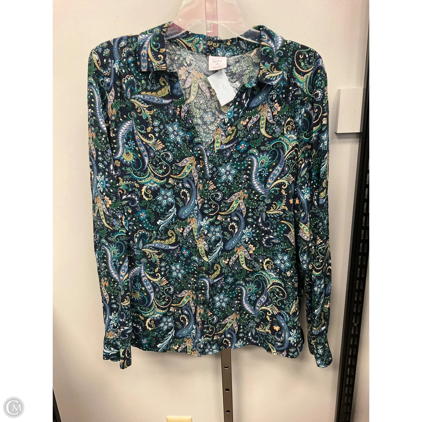 Top Long Sleeve By Croft And Barrow In Floral Print, Size: Xxl