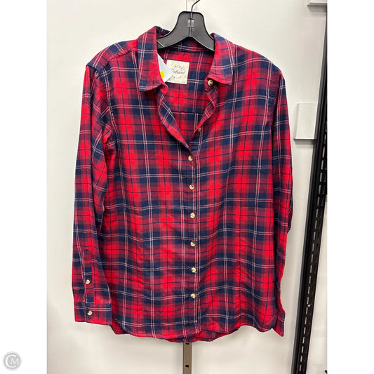 Top Long Sleeve By Jachs Girlfirend In Plaid Pattern, Size: S