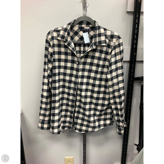 Top Long Sleeve By Lands End In Checkered Pattern, Size: L