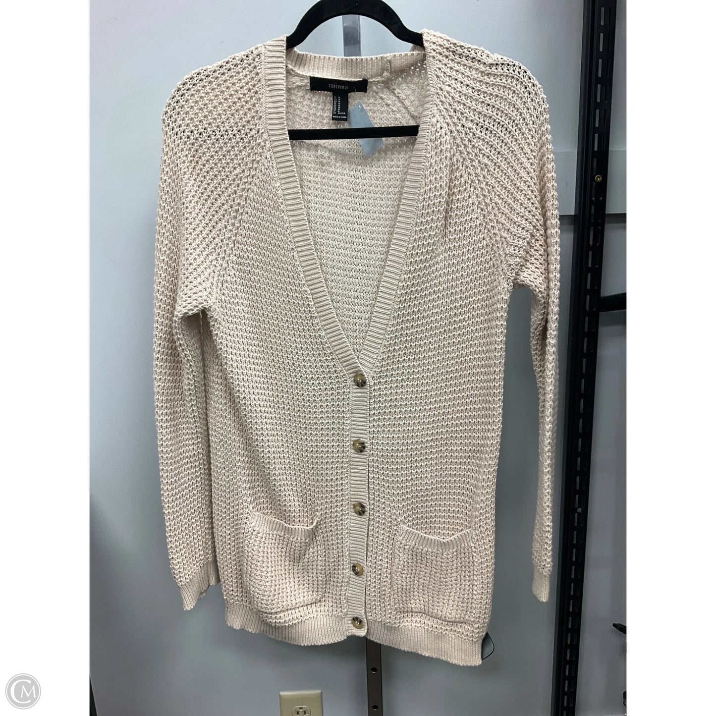 Sweater Cardigan By Forever 21 In Beige, Size: M