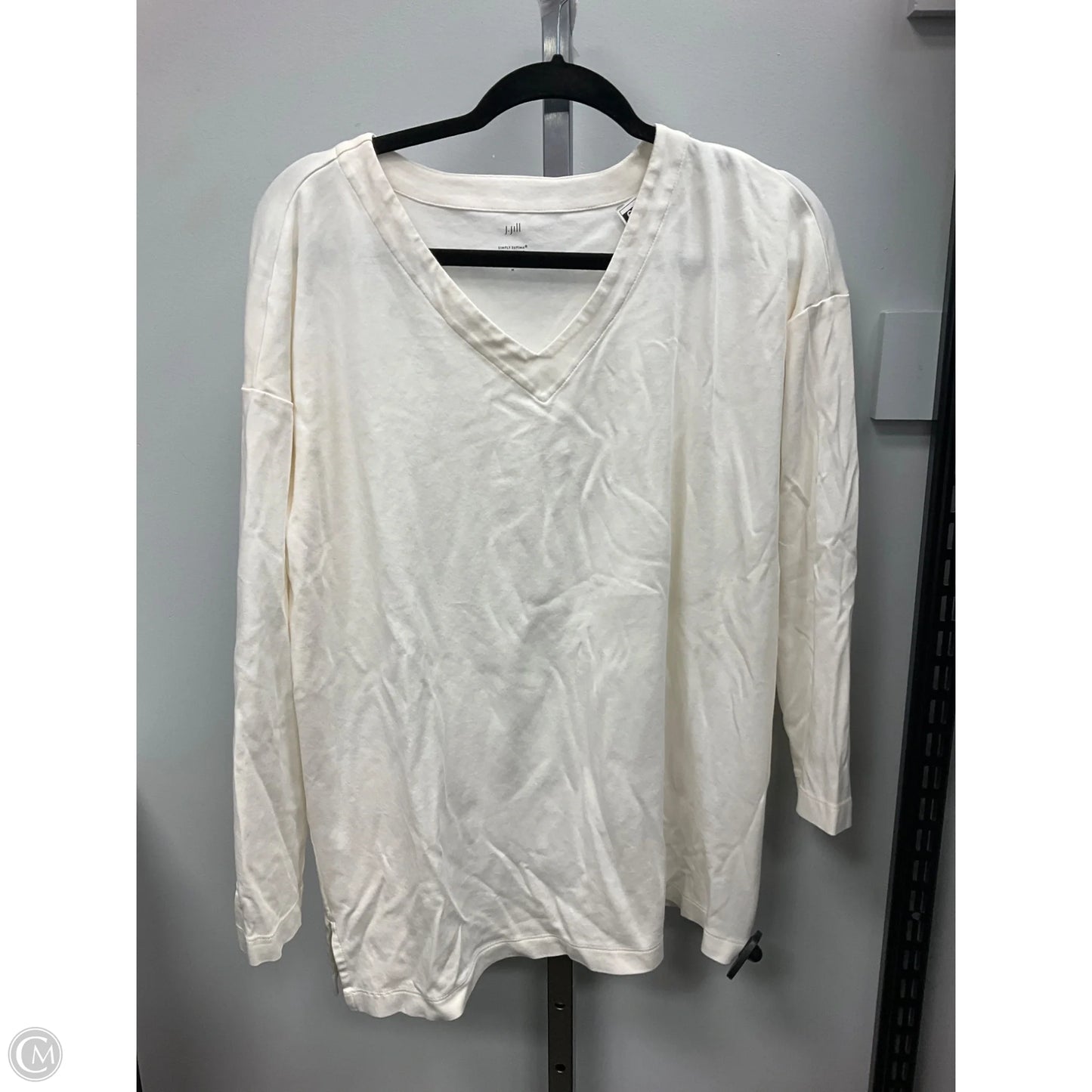 Top Long Sleeve By J. Jill In Ivory, Size: M
