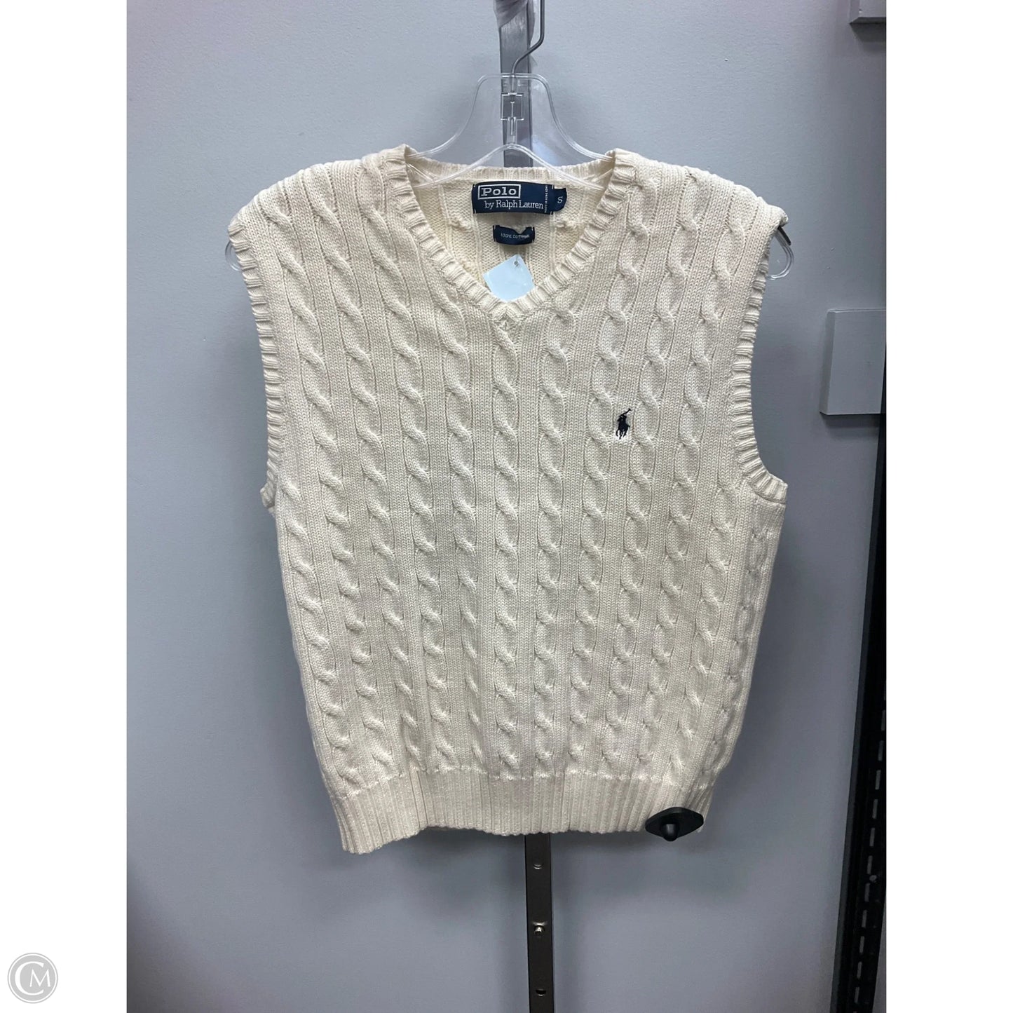 Vest Sweater By Polo Ralph Lauren In Cream, Size: S