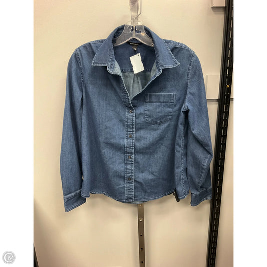 Top Long Sleeve By Banana Republic In Blue Denim, Size: M
