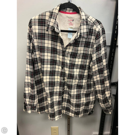 Top Long Sleeve By L.l. Bean In Plaid Pattern, Size: M
