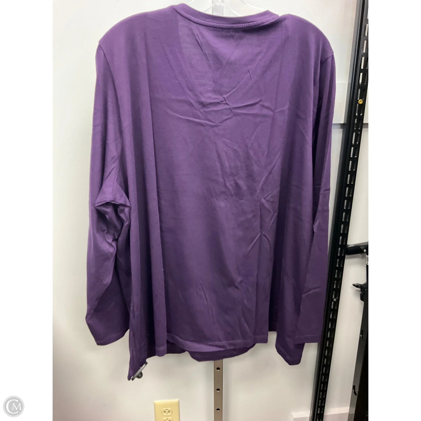 Top Long Sleeve Basic By Lands End In Purple, Size: 2x