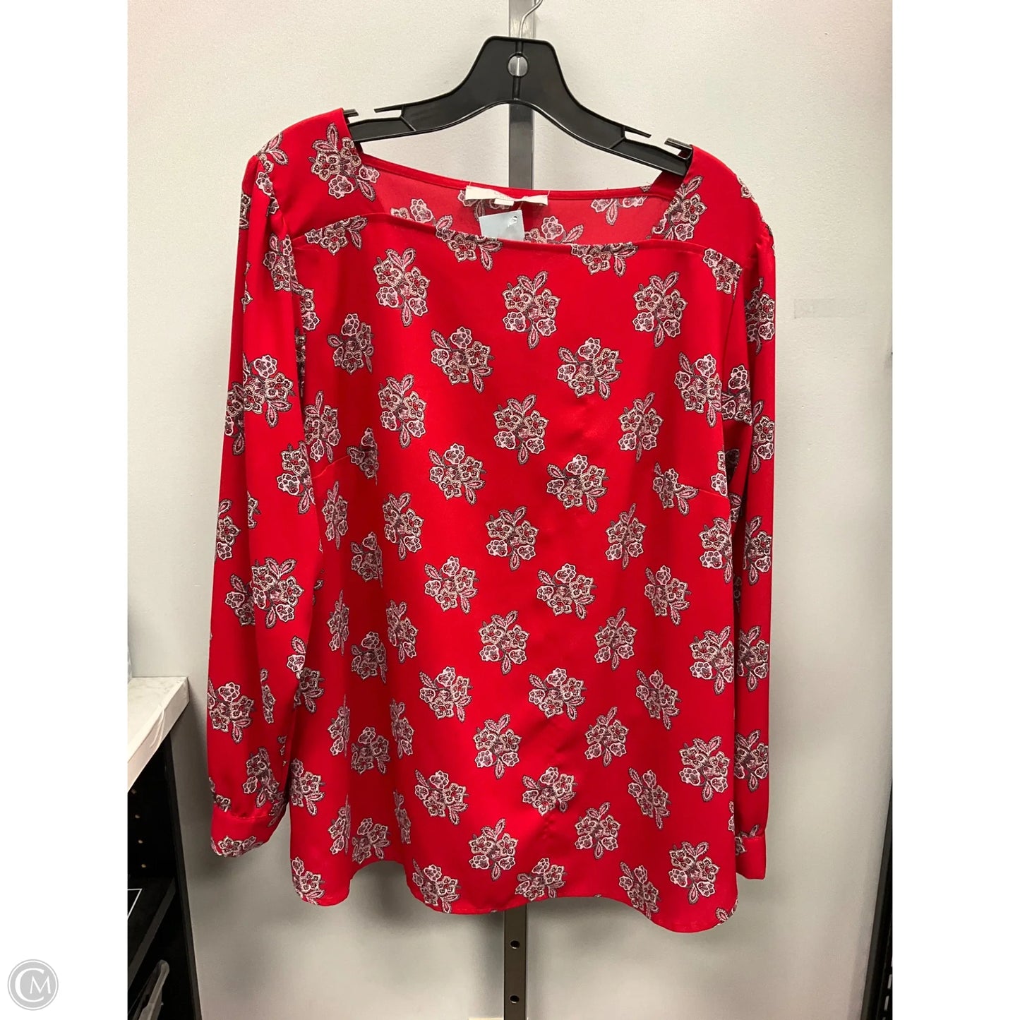 Top Long Sleeve By Loft In Red, Size: 16