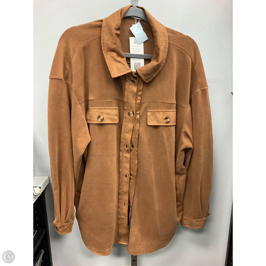 Top Long Sleeve By Cmc In Brown, Size: Xl