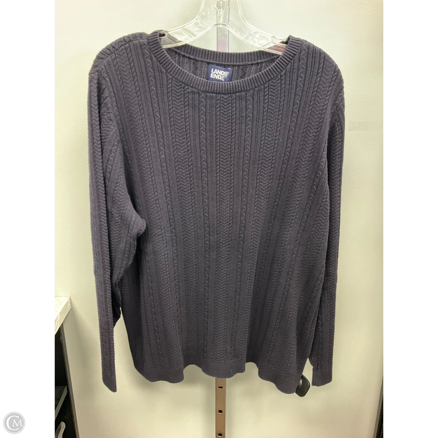 Sweater By Lands End In Navy, Size: 1x
