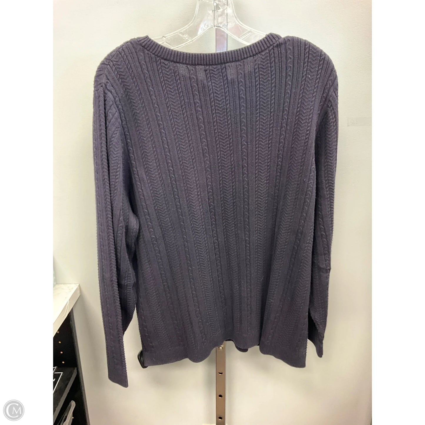 Sweater By Lands End In Navy, Size: 1x