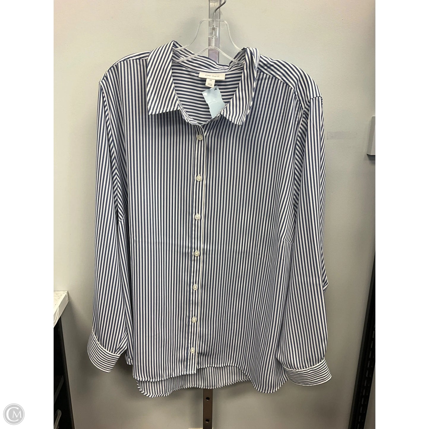 Blouse Long Sleeve By On 34th In Striped Pattern, Size: 2x