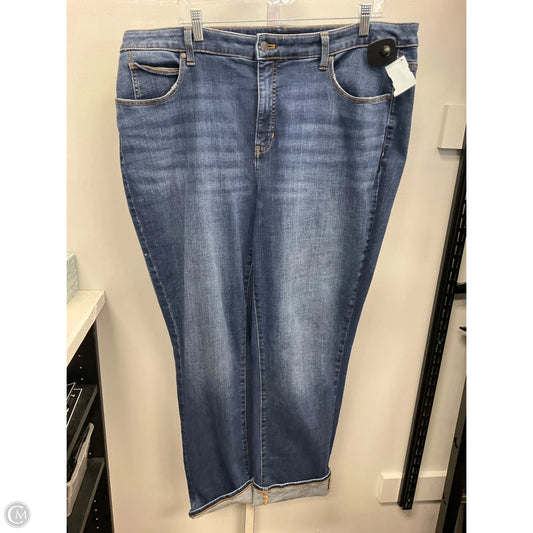 Jeans Straight By Talbots In Blue Denim, Size: 18