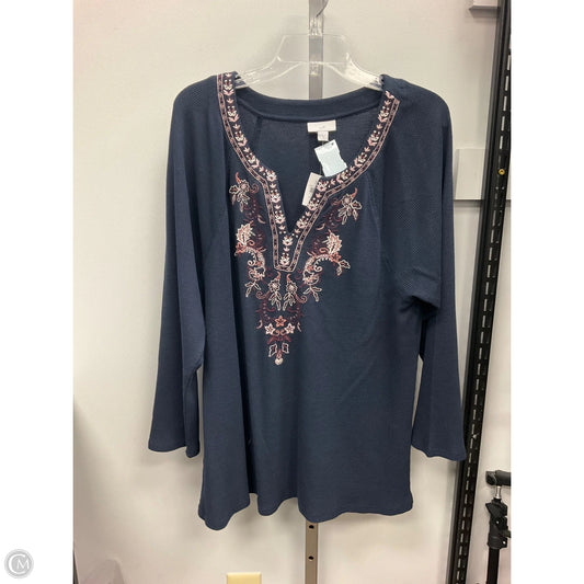 Top Long Sleeve By J. Jill In Navy, Size: Xl