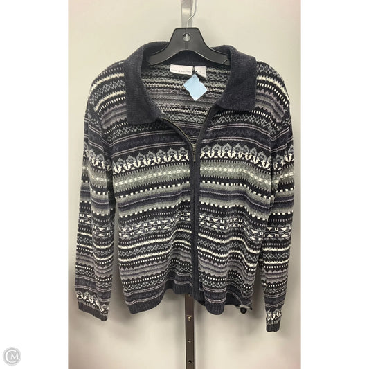 Sweater Cardigan By Croft And Barrow In Grey & Purple, Size: S
