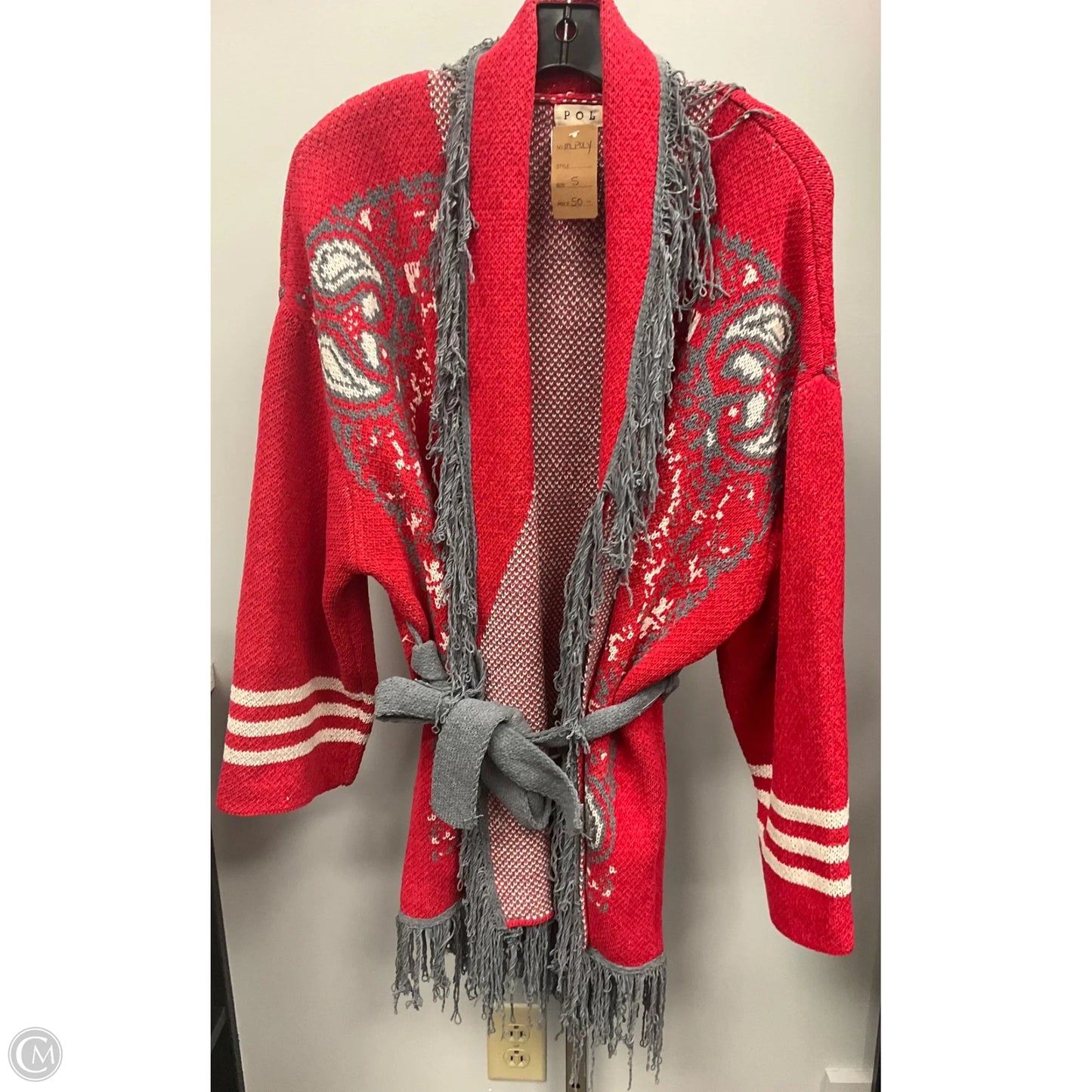 Sweater Cardigan By Pol In Red, Size: S