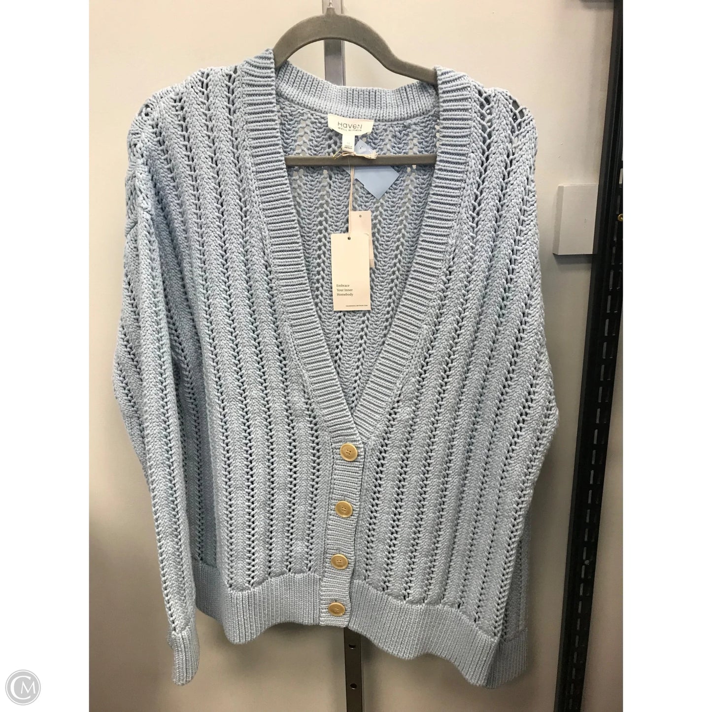 Sweater Cardigan By Haven In Blue, Size: Xl