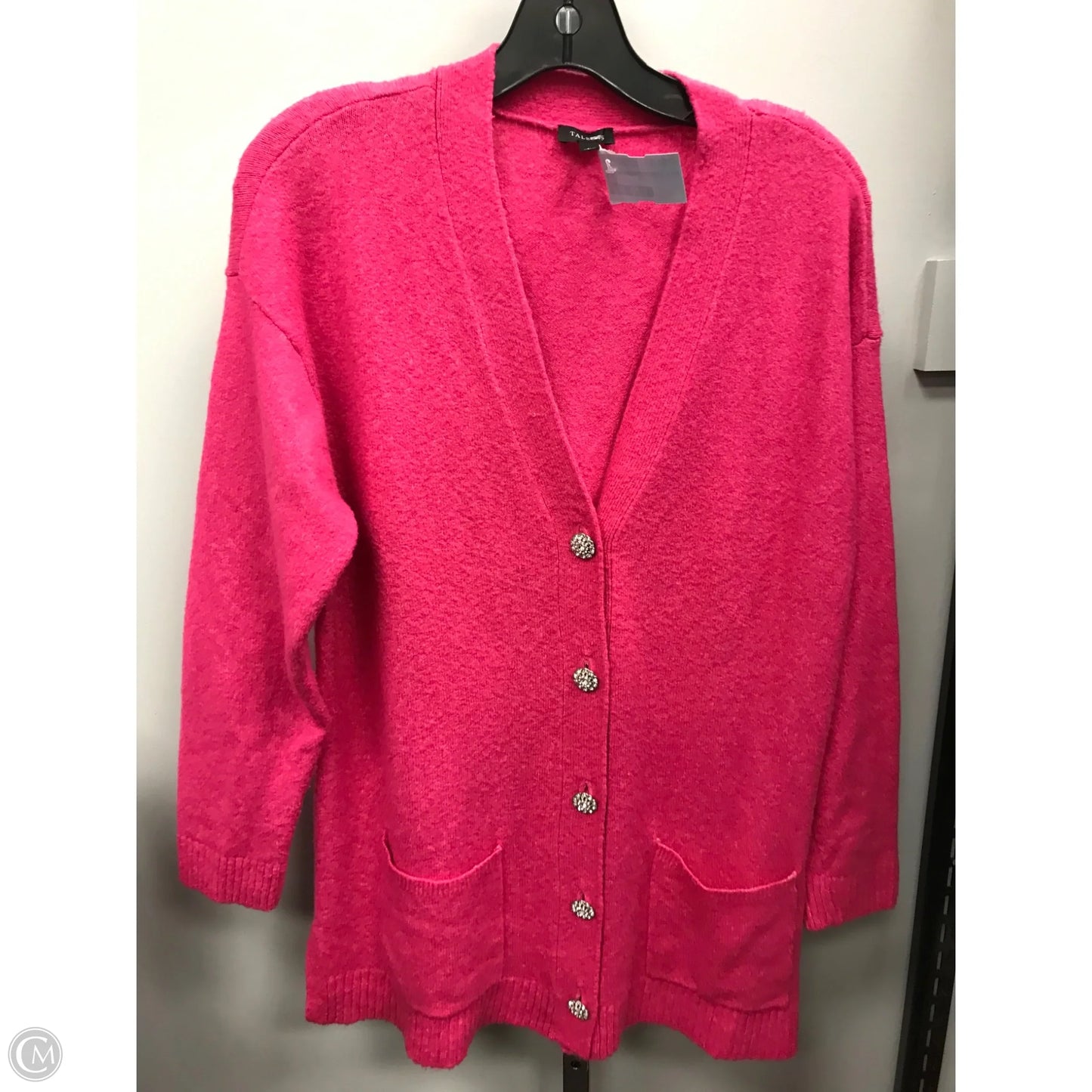 Sweater Cardigan By Talbots In Pink, Size: L