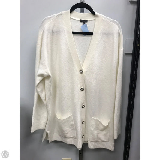 Sweater Cardigan By Talbots In Cream, Size: Xl