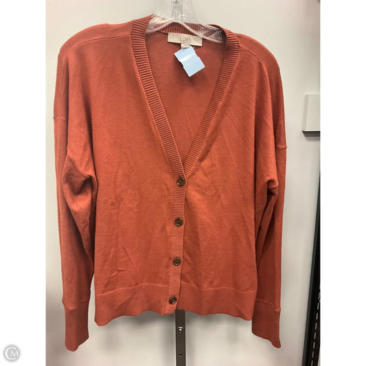 Sweater Cardigan By Loft In Brown, Size: L
