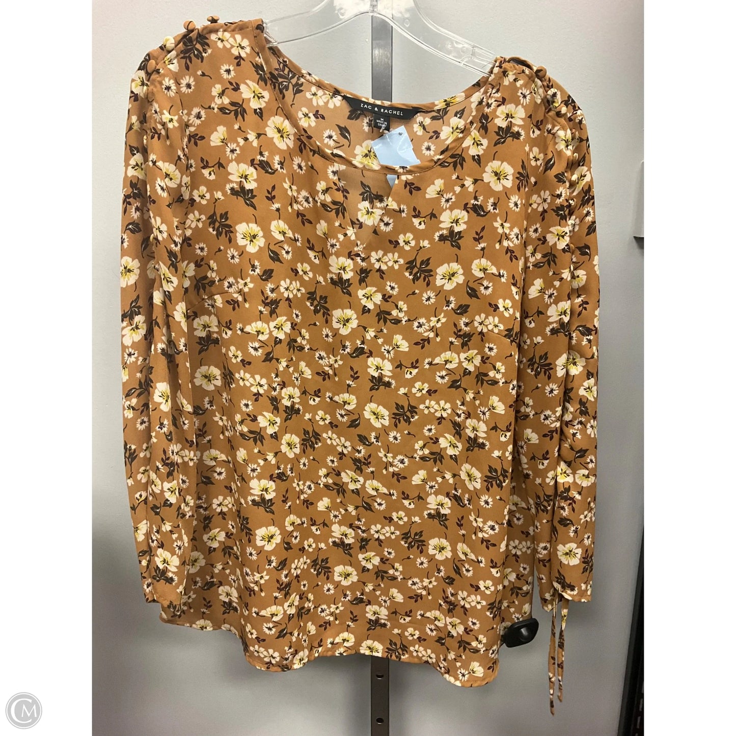 Top Long Sleeve By Zac And Rachel In Floral Print, Size: M