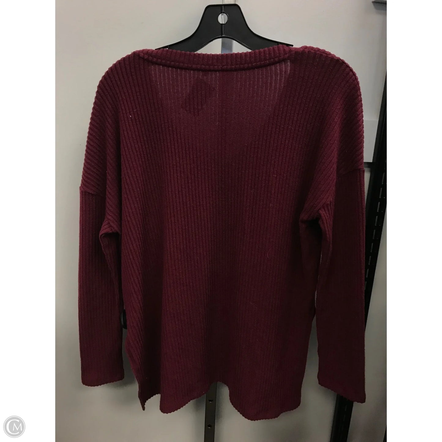 Top Long Sleeve By Z Supply In Maroon, Size: S