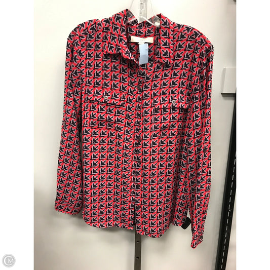 Top Long Sleeve By Loft In Blue & Red, Size: M