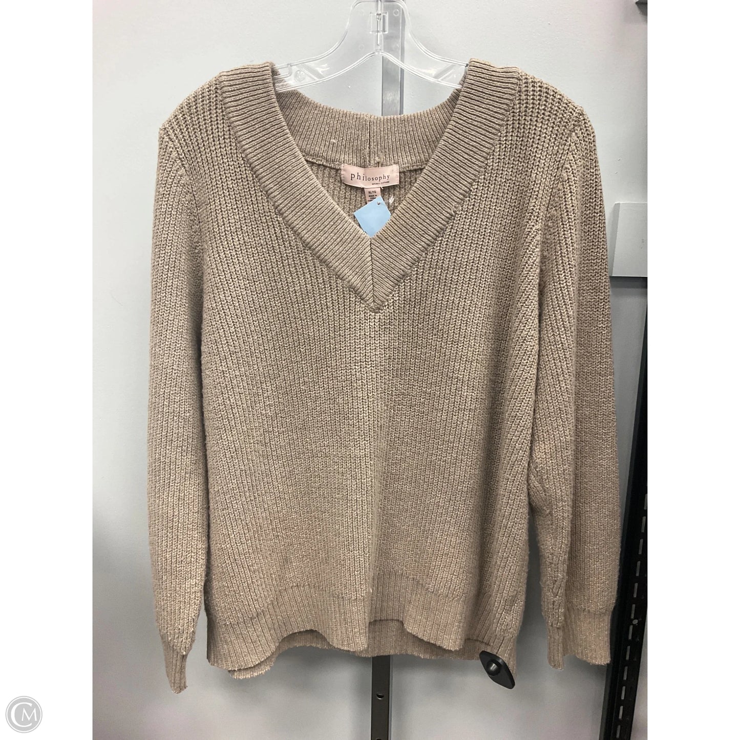Sweater By Philosophy In Tan, Size: Xl