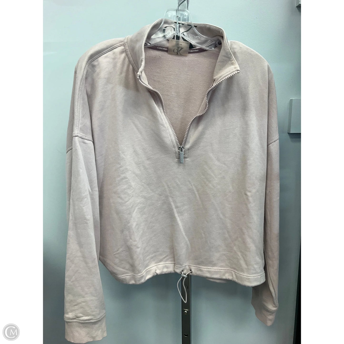 Top Long Sleeve By Calvin Klein In Beige, Size: Xl