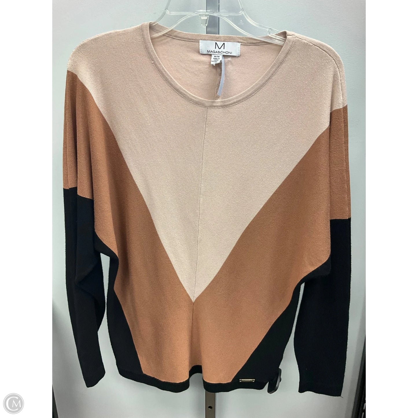 Sweater By Magaschoni In Black & Brown, Size: M