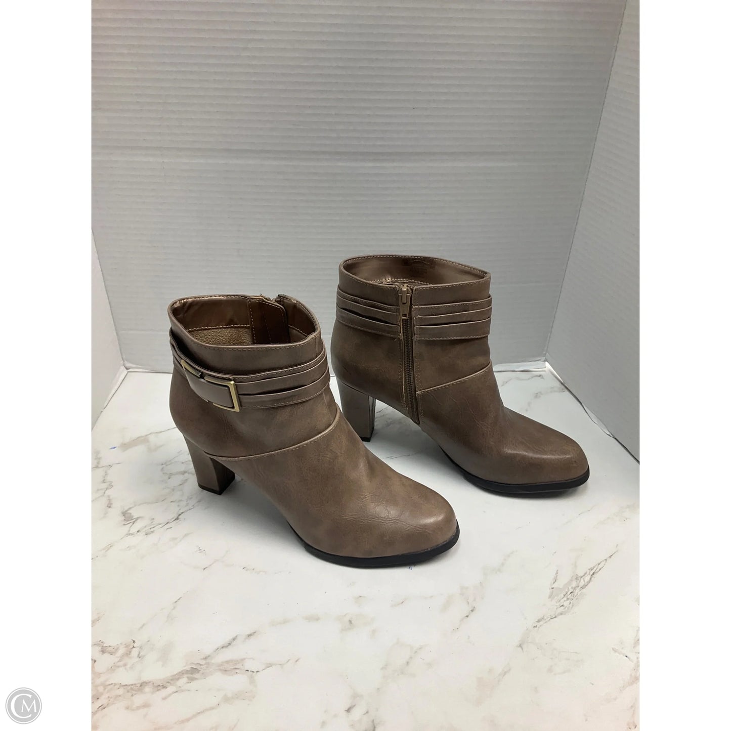 Boots Ankle Heels By Life Stride In Tan, Size: 9
