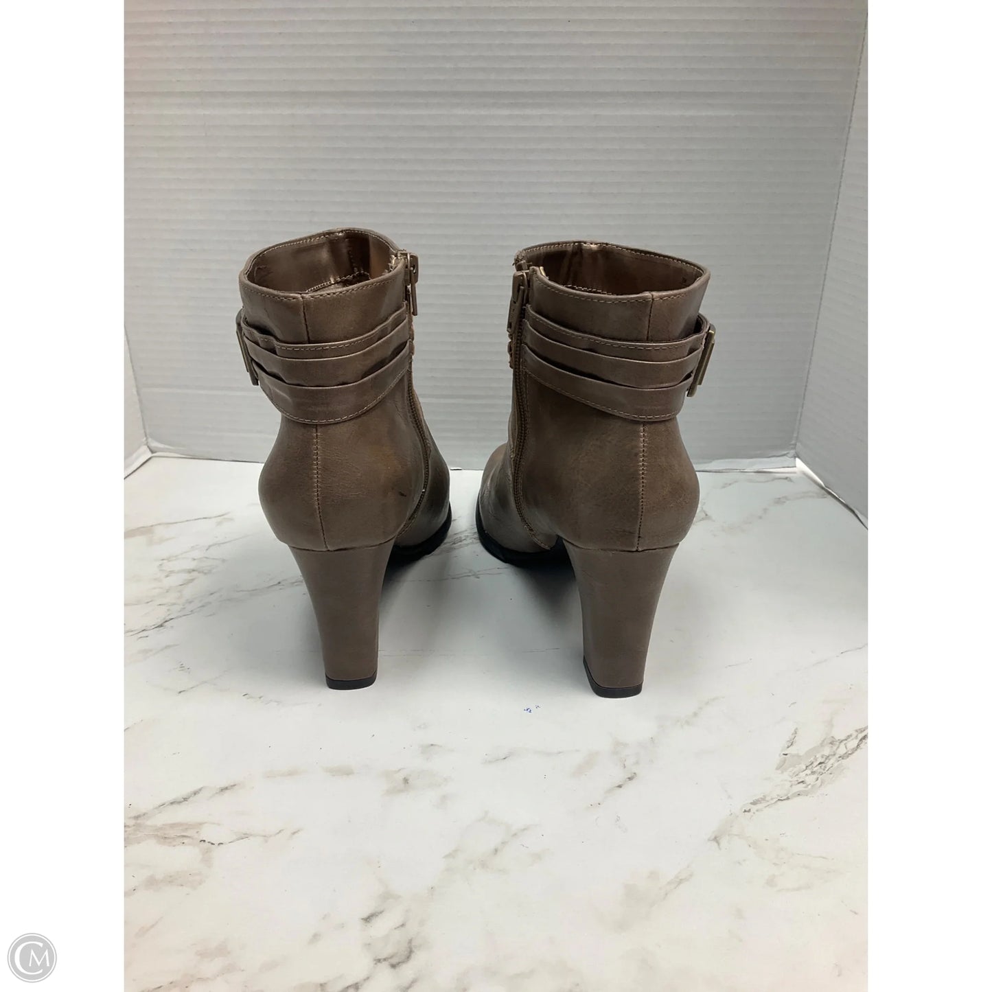 Boots Ankle Heels By Life Stride In Tan, Size: 9