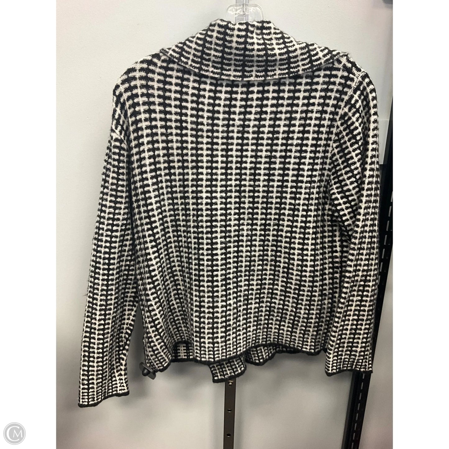 Sweater Cardigan By Rachel Zoe In Black & White, Size: S