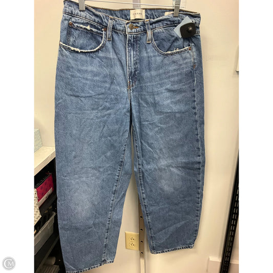 Jeans Wide Leg By Frame In Blue Denim, Size: 8