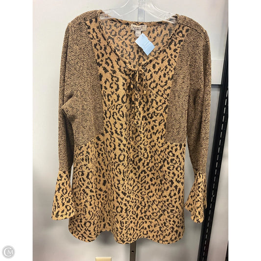 Top Long Sleeve By One World In Animal Print, Size: 1x