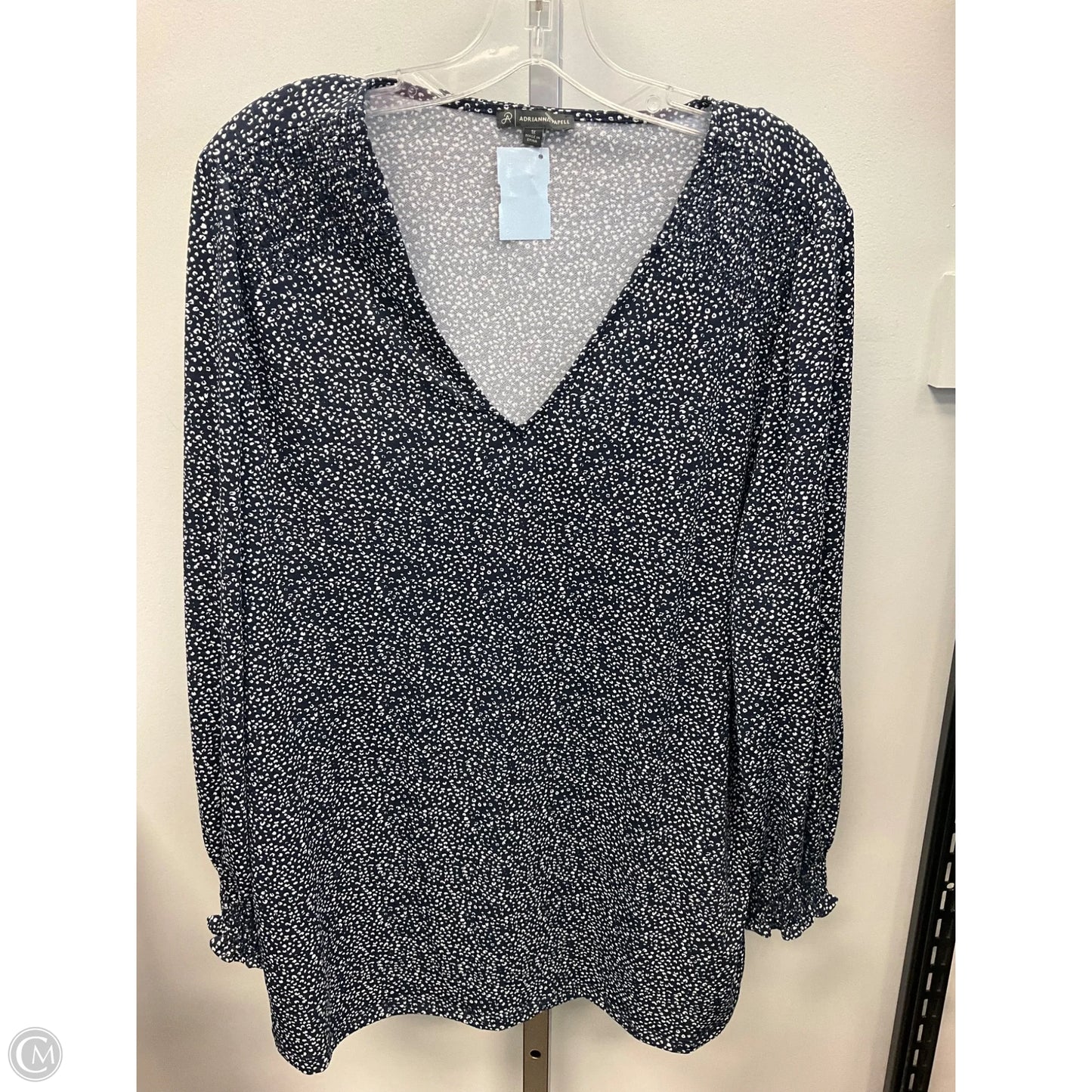 Top Long Sleeve By Adrianna Papell In Navy, Size: 1x