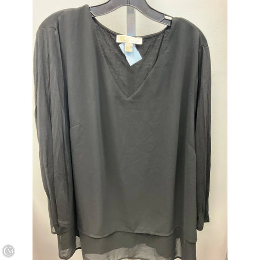 Top Long Sleeve By Michael By Michael Kors In Black, Size: 2x