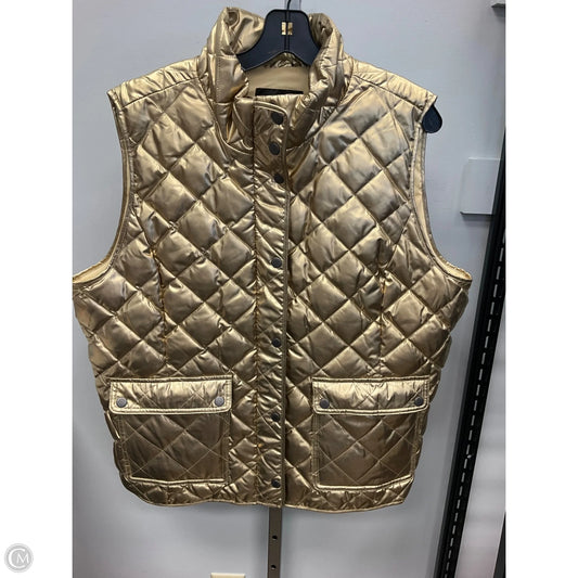 Vest Puffer & Quilted By Talbots In Gold, Size: Xl