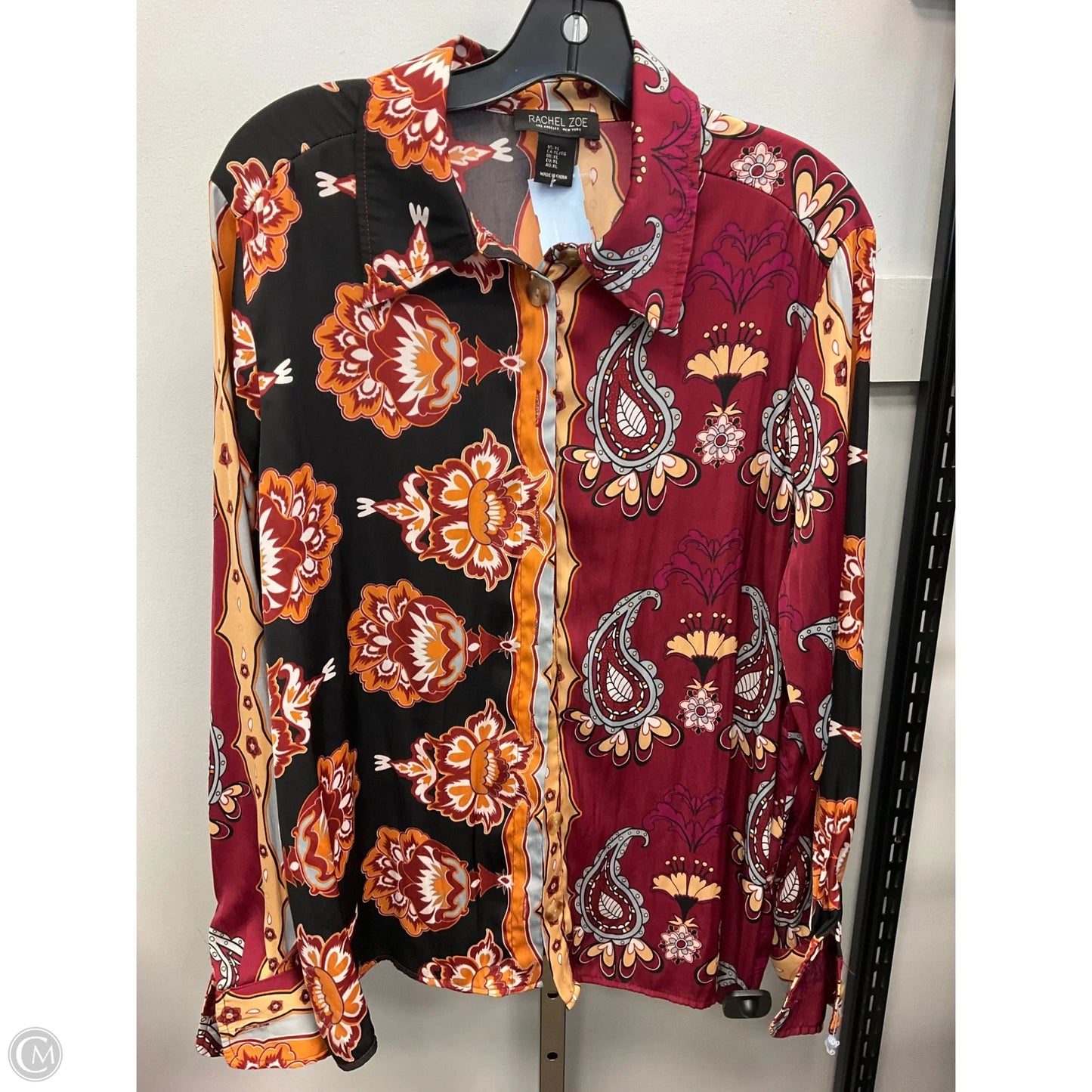 Blouse Long Sleeve By Rachel Zoe In Multi-colored, Size: Xl