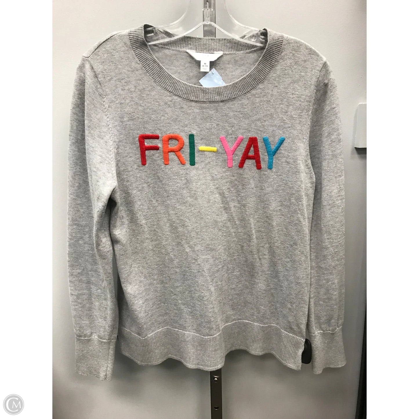 Top Long Sleeve By Time And Tru In Grey, Size: M