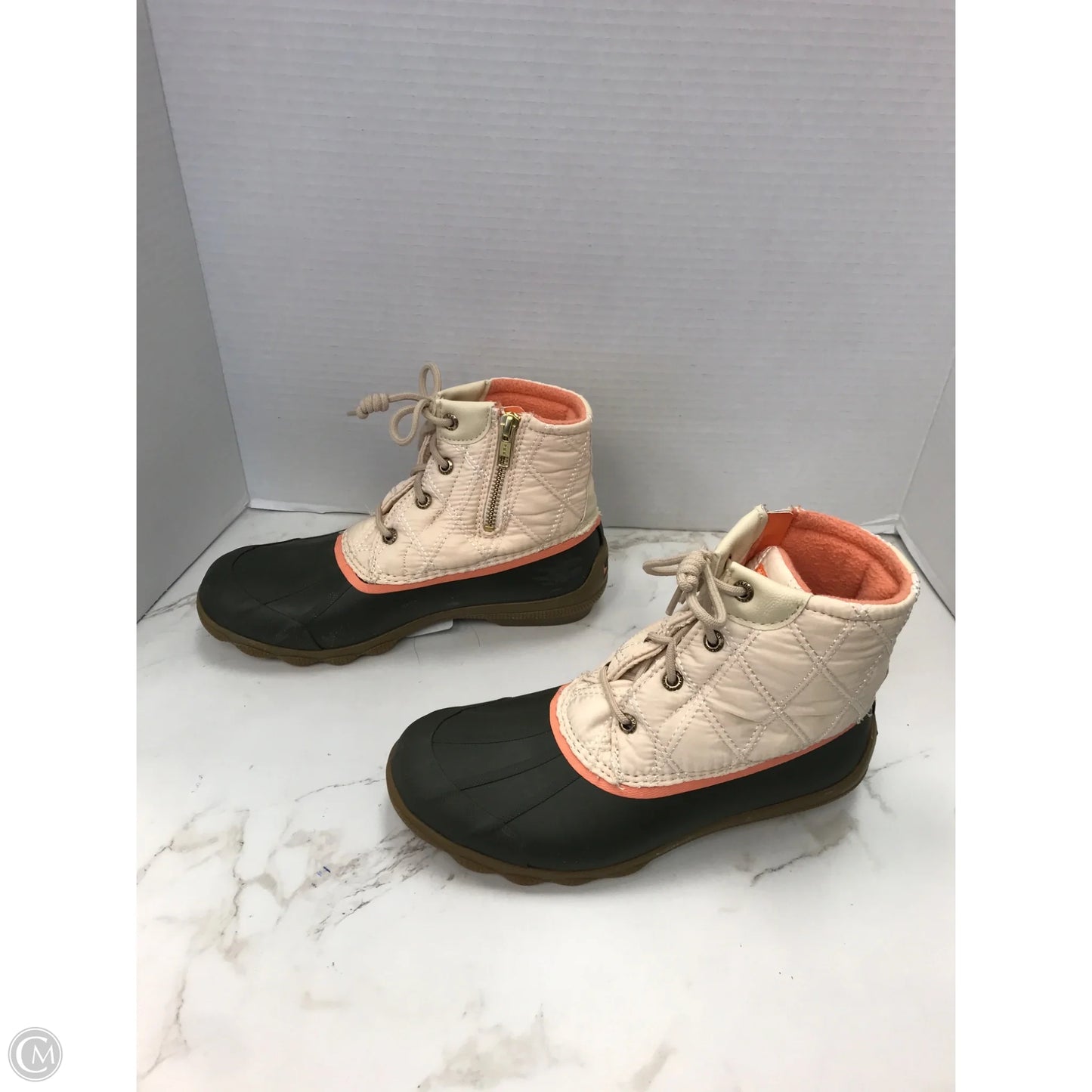 Boots Snow By Sperry In Cream & Green, Size: 6.5