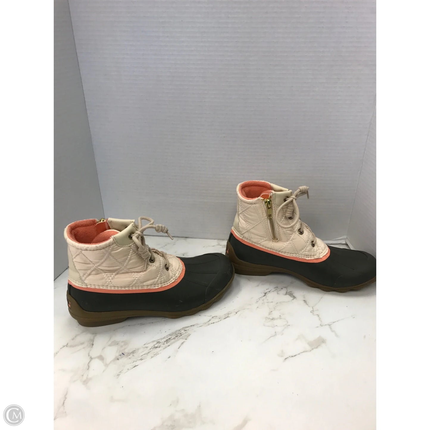 Boots Snow By Sperry In Cream & Green, Size: 6.5