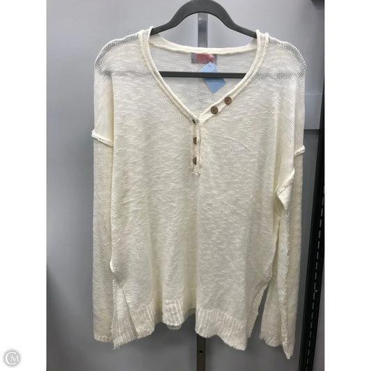 Top Long Sleeve By Cmc In Cream, Size: M