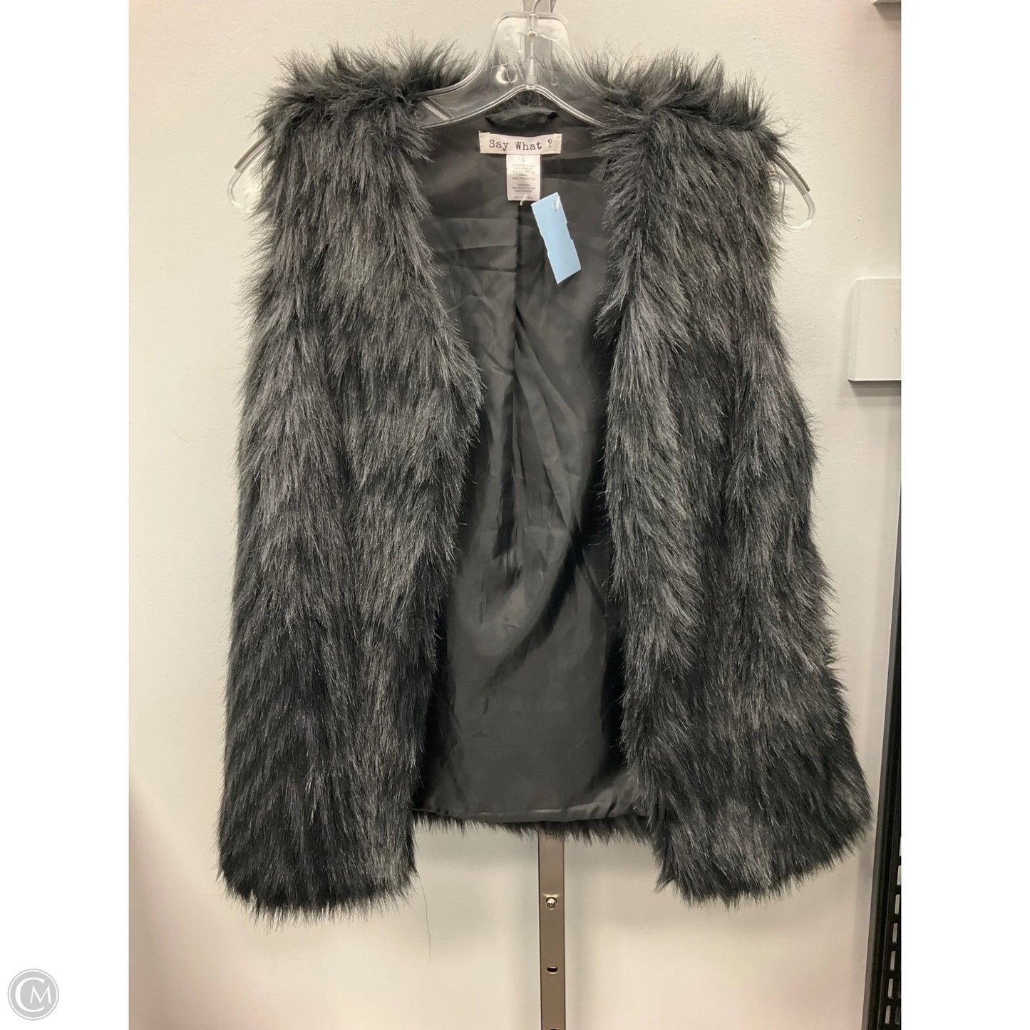 Vest Faux Fur & Sherpa By Say What In Black, Size: S