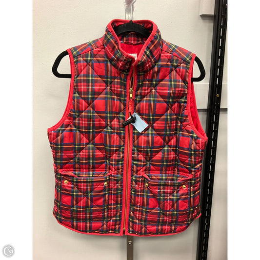 Vest Puffer & Quilted By J. Crew In Plaid Pattern, Size: M